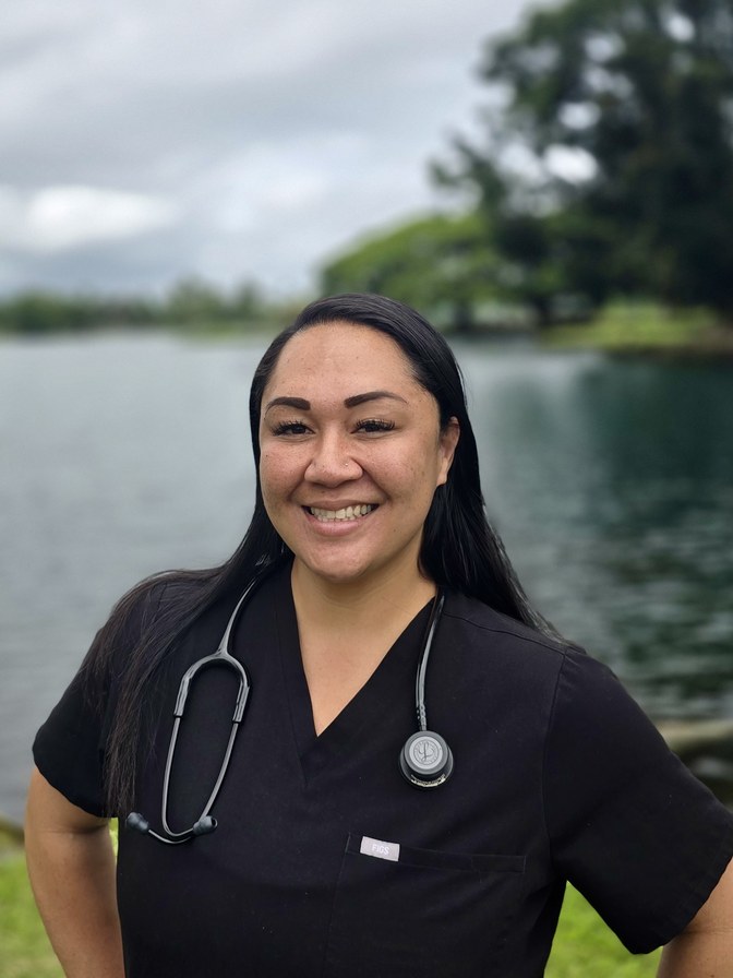 Violet Silva, RN, founder of Island Nurse Companion, a medical travel companion service in Hilo, Hawaii